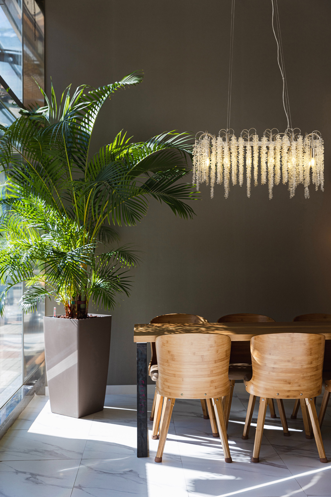 Wisteria Polished Nickel Crystal Ceiling Lights Diyas Linear Crystal Fittings